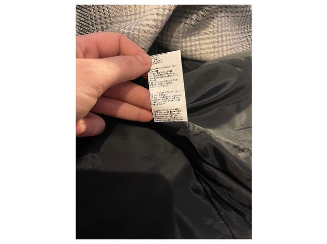 Autre Marque Abrigo Dixie de lana con estampado tartán a cuadros Negro Blanco Gris - vista 10