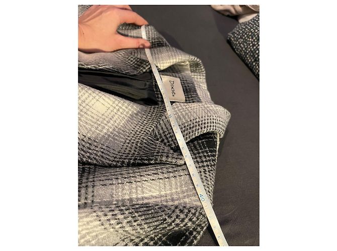 Autre Marque Abrigo Dixie de lana con estampado tartán a cuadros Negro Blanco Gris - vista 12