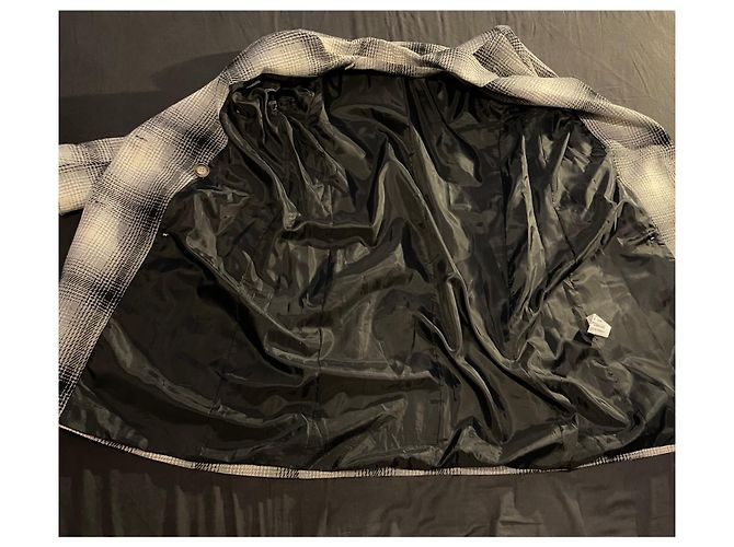 Autre Marque Abrigo Dixie de lana con estampado tartán a cuadros Negro Blanco Gris - vista 16