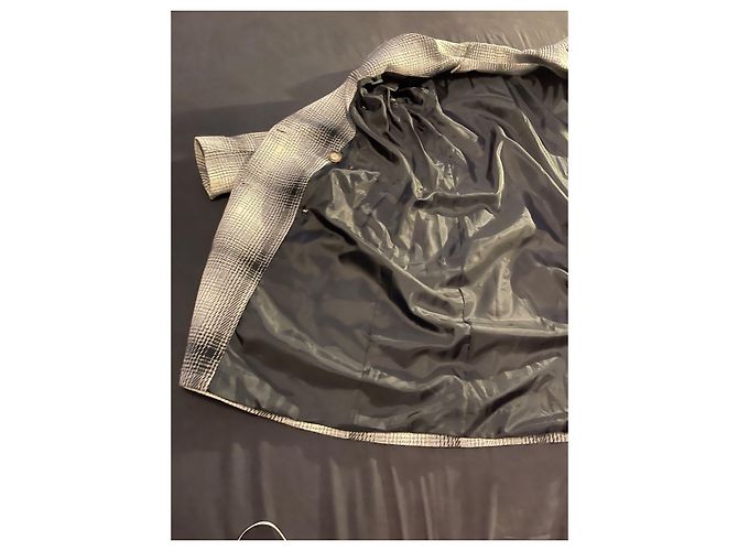 Autre Marque Abrigo Dixie de lana con estampado tartán a cuadros Negro Blanco Gris - vista 17