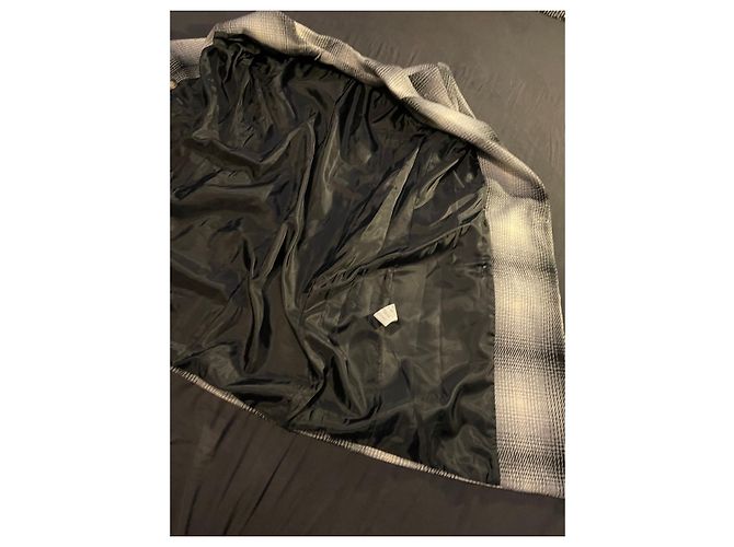 Autre Marque Abrigo Dixie de lana con estampado tartán a cuadros Negro Blanco Gris - vista 18