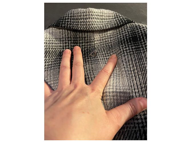 Autre Marque Abrigo Dixie de lana con estampado tartán a cuadros Negro Blanco Gris - vista 20