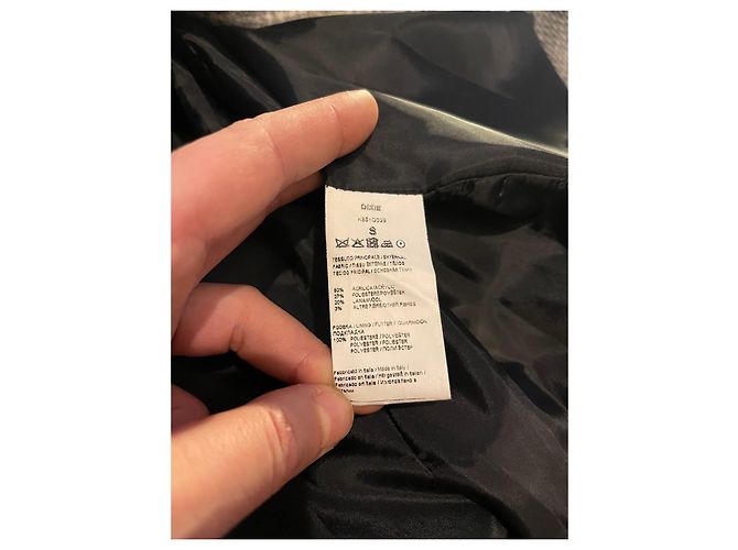 Autre Marque Abrigo Dixie de lana con estampado tartán a cuadros Negro Blanco Gris - vista 9