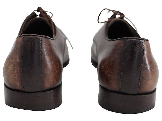 Oxford stringate Lanvin in pelle di vitello marrone - vista 3