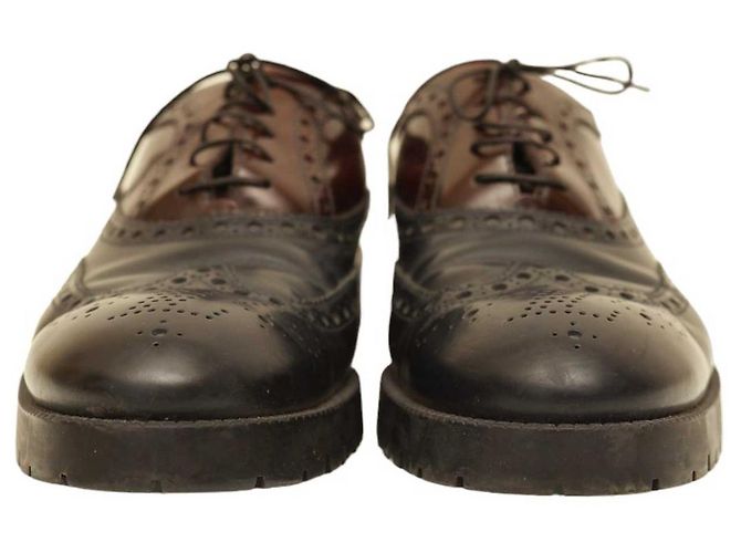 Louis Vuitton Scarpe stringate oxford brogue in pelle blu e bordeaux da uomo 8.5 Rosso - vista 2