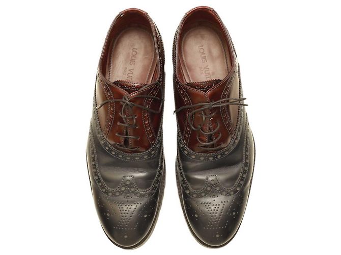 Louis Vuitton Scarpe stringate oxford brogue in pelle blu e bordeaux da uomo 8.5 Rosso - vista 6