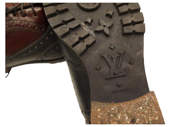 Louis Vuitton Scarpe stringate oxford brogue in pelle blu e bordeaux da uomo 8.5 Rosso - vista 8