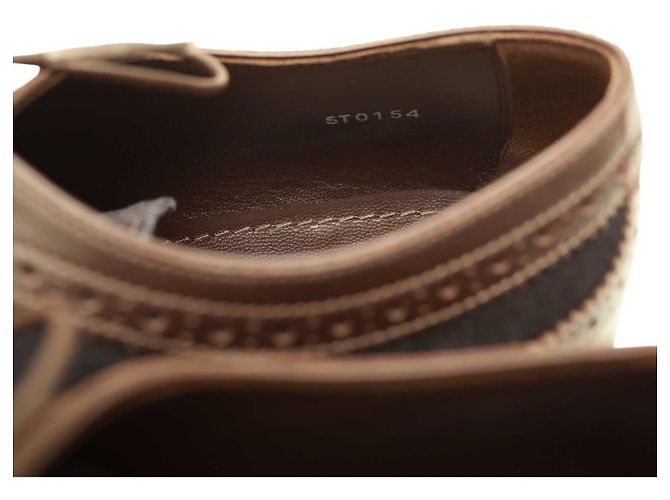 Louis Vuitton Scarpe stringate oxford brogue in pelle scamosciata blu da uomo 8 Marrone - vista 9