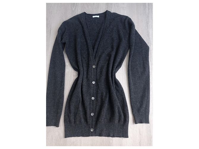 Ballantynes Strickjacke aus Kaschmir mit Perlmuttknöpfen Anthrazitgrau - Ansicht 2