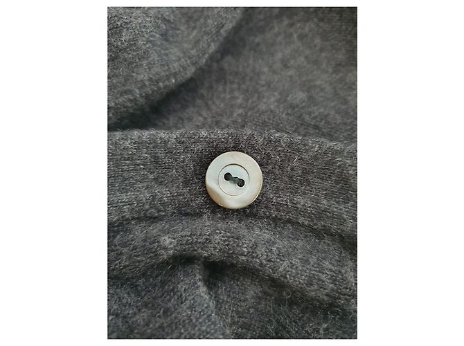 Ballantynes Strickjacke aus Kaschmir mit Perlmuttknöpfen Anthrazitgrau - Ansicht 5