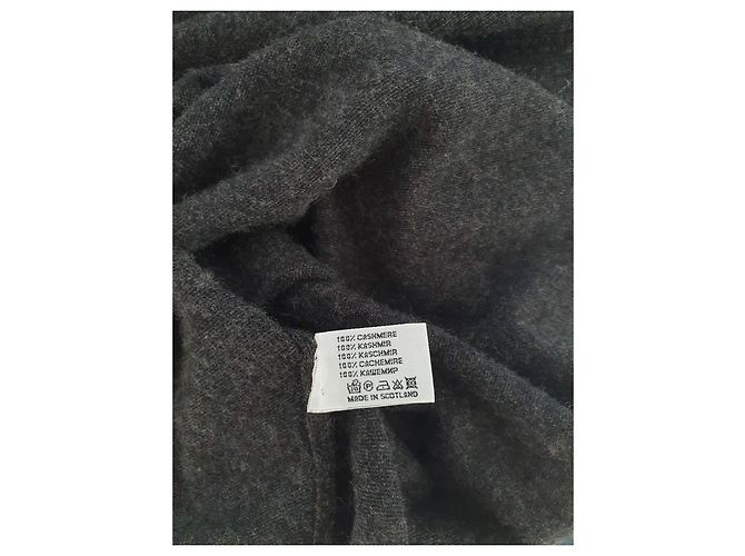 Ballantynes Strickjacke aus Kaschmir mit Perlmuttknöpfen Anthrazitgrau - Ansicht 6