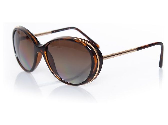 Chanel, Gafas de sol ovaladas marrones Castaño - vista 2