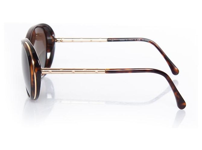 Chanel, Gafas de sol ovaladas marrones Castaño - vista 5