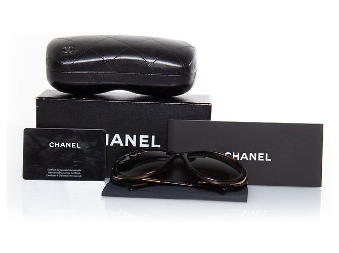 Chanel, Gafas de sol ovaladas marrones Castaño - vista 6