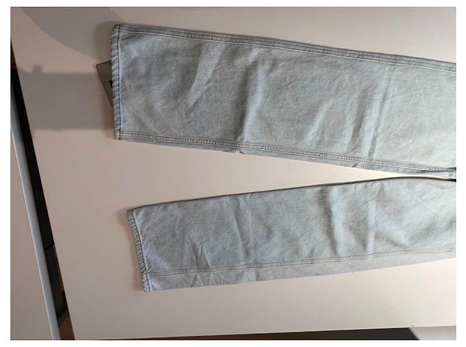 Jeans anchos Sandro azules de algodón con bolsillos bordados - vista 7