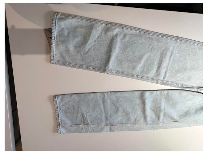 Jeans anchos Sandro azules de algodón con bolsillos bordados - vista 8