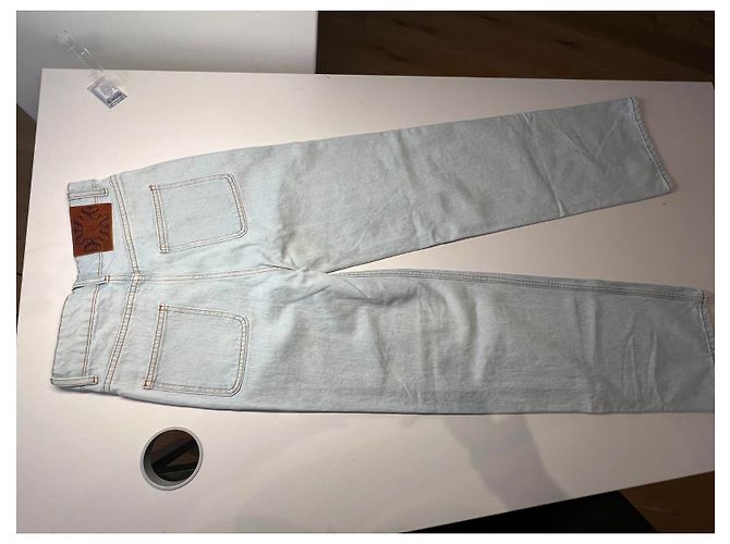 Jeans anchos Sandro azules de algodón con bolsillos bordados - vista 12