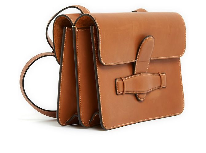 Céline Phoebe Philo 2018 Bolsa simétrica em couro natural Caramelo - vista 2