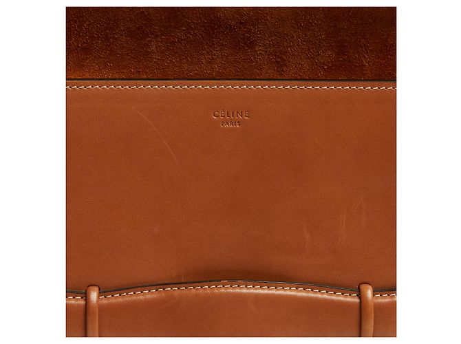 Céline Phoebe Philo 2018 Bolsa simétrica em couro natural Caramelo - vista 5