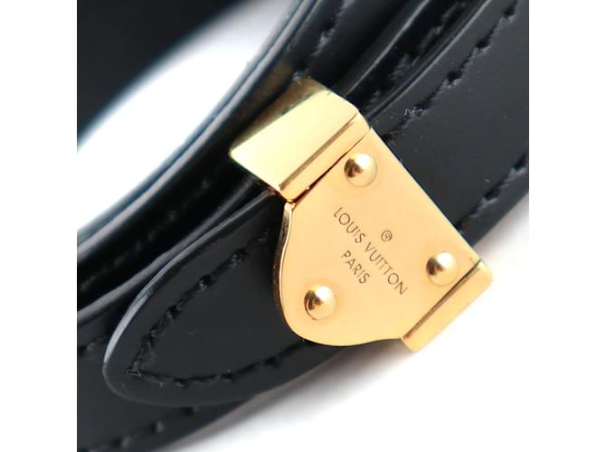 LOUIS VUITTON - Bracciale triplo in pelle nera Nero - vista 3