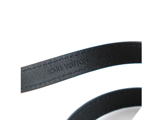 LOUIS VUITTON - Bracciale triplo in pelle nera Nero - vista 4