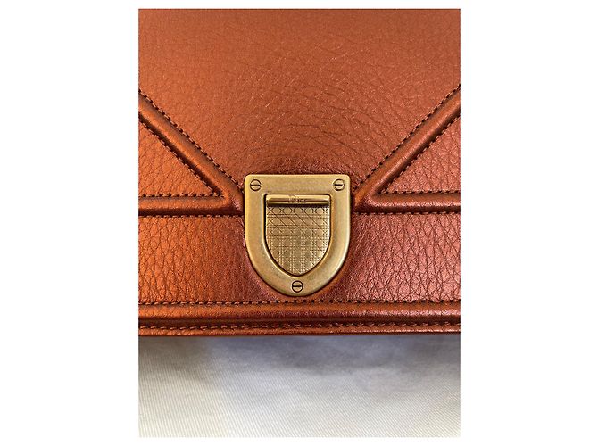 Borsa a tracolla Christian Dior Diorama Pelle Bronzo - vista 3
