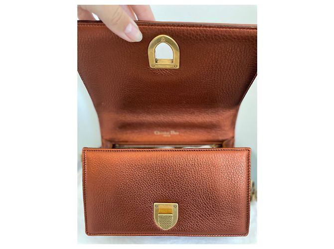 Borsa a tracolla Christian Dior Diorama Pelle Bronzo - vista 9