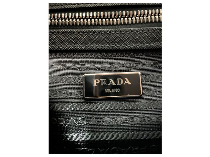 Borsa Prada in tessuto Saffiano nero - vista 10