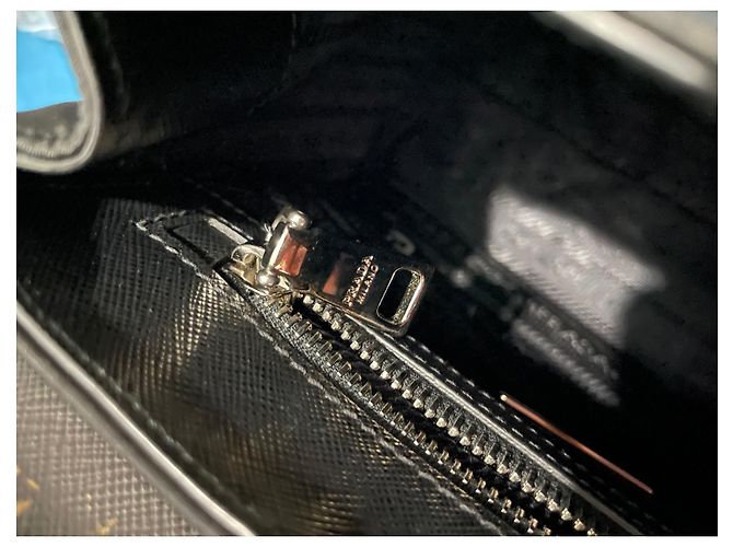 Borsa Prada in tessuto Saffiano nero - vista 9
