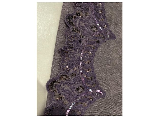 Stola Loro Piana in cashmere viola con paillettes Porpora - vista 3