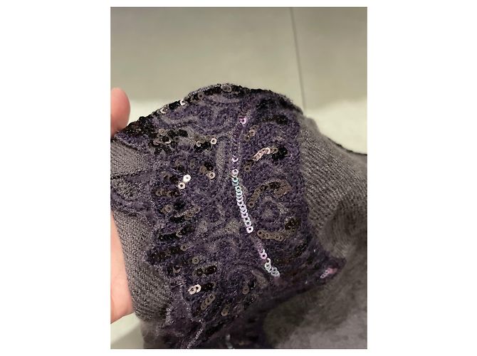 Stola Loro Piana in cashmere viola con paillettes Porpora - vista 4