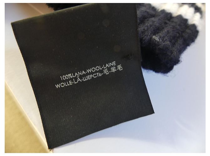 Gucci Wollfäustlinge Schwarz Weiß Grösse M - Ansicht 7