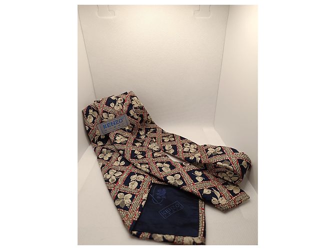 superb vintage tie signed kenzo Navy blue - view 2