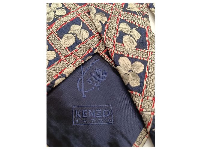 superb vintage tie signed kenzo Navy blue - view 4