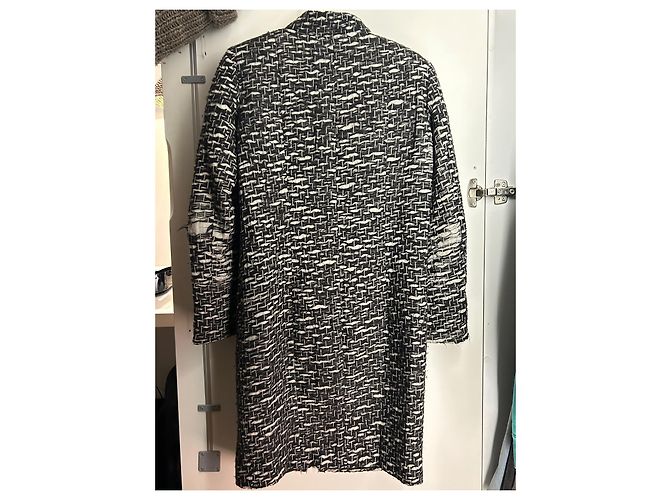 Cambon Abrigo Chanel de lana blanco y negro Talla 38 - vista 2