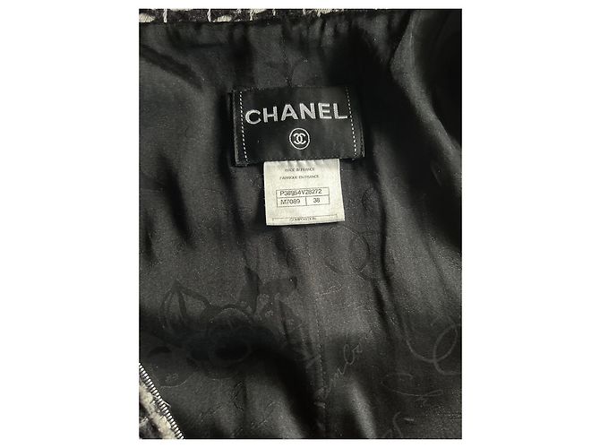 Cambon Abrigo Chanel de lana blanco y negro Talla 38 - vista 4