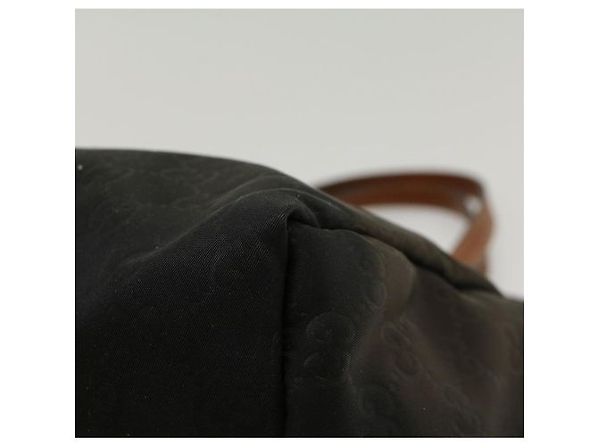 GUCCI GG Canvas Einkaufstasche Nylon Braun Auth 53670 - Ansicht 16