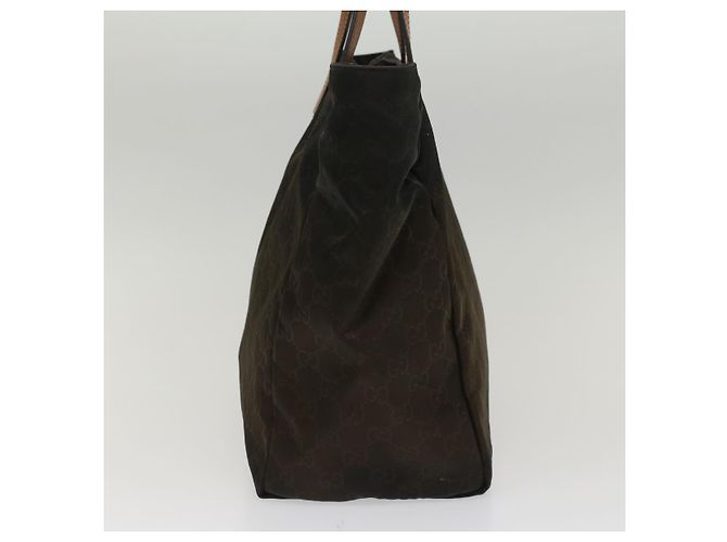 GUCCI GG Canvas Einkaufstasche Nylon Braun Auth 53670 - Ansicht 3