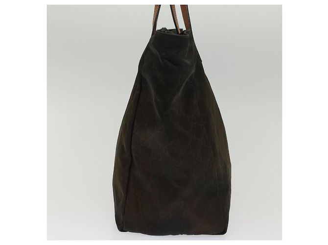 GUCCI GG Canvas Einkaufstasche Nylon Braun Auth 53670 - Ansicht 4