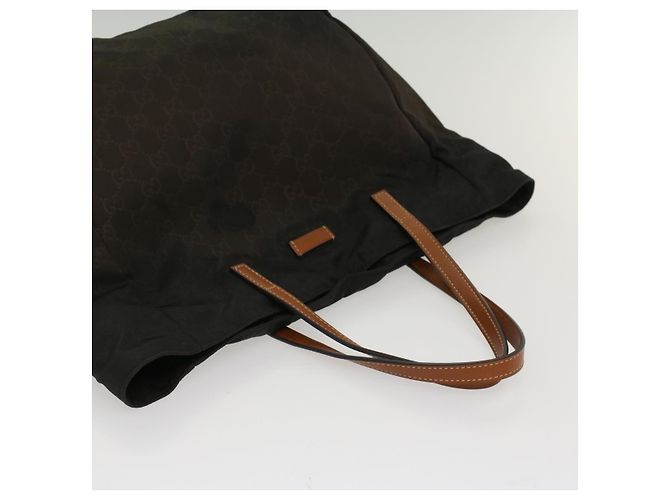 GUCCI GG Canvas Einkaufstasche Nylon Braun Auth 53670 - Ansicht 6