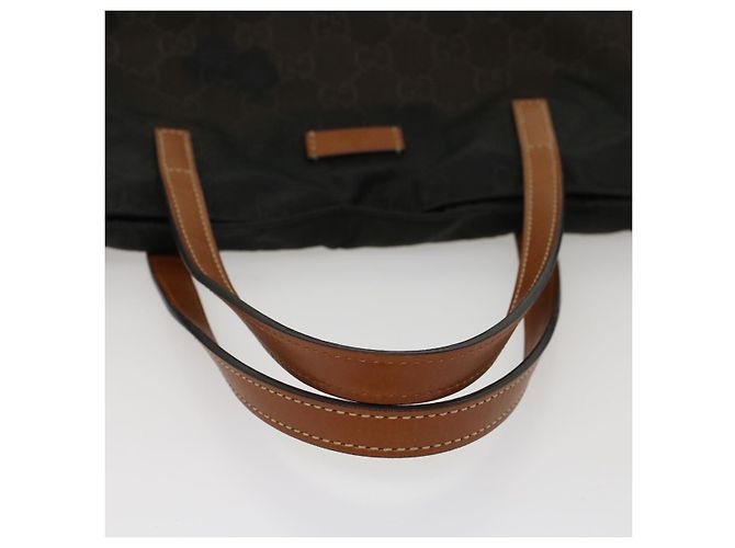 GUCCI GG Canvas Einkaufstasche Nylon Braun Auth 53670 - Ansicht 7