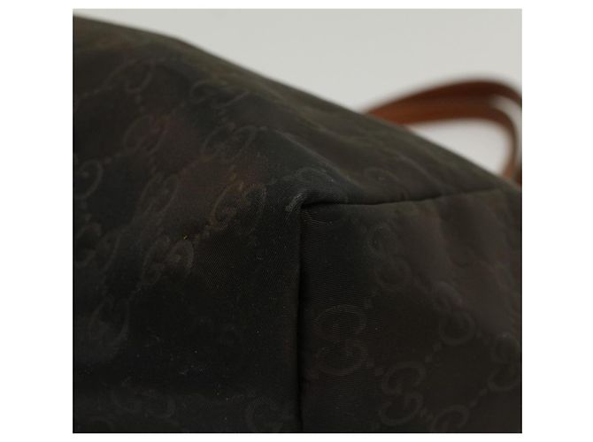 GUCCI GG Canvas Einkaufstasche Nylon Braun Auth 53670 - Ansicht 8