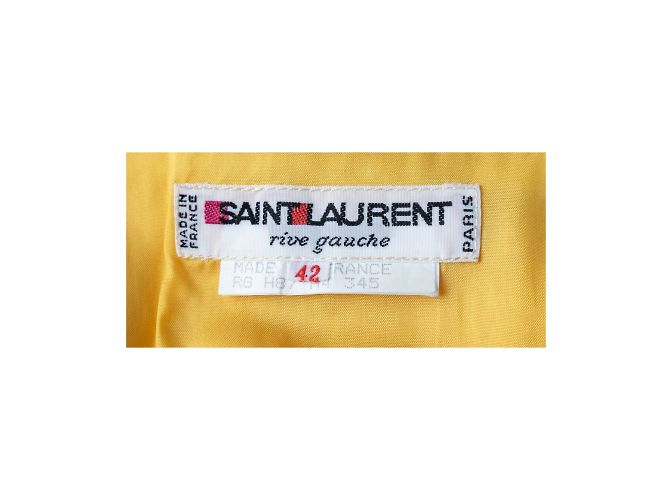 Falda lápiz de satén Yves Saint Laurent Amarillo - vista 5
