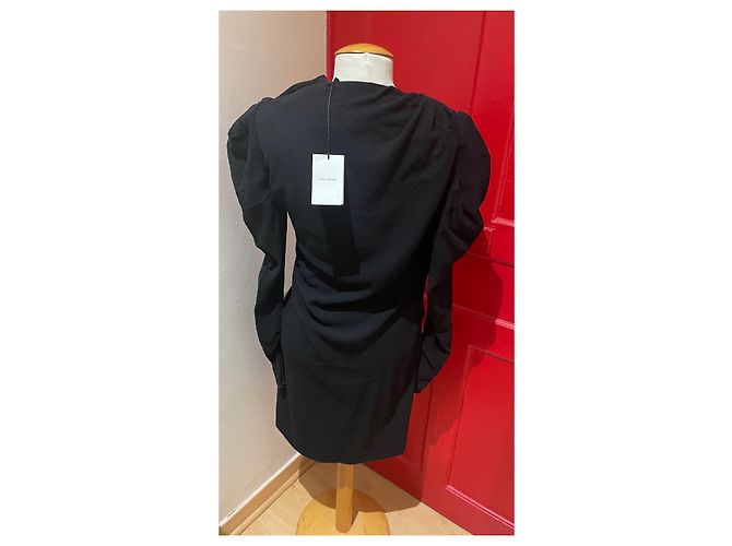 Isabel Marant Schwarzes Stretchkleid aus Wolle - Ansicht 3