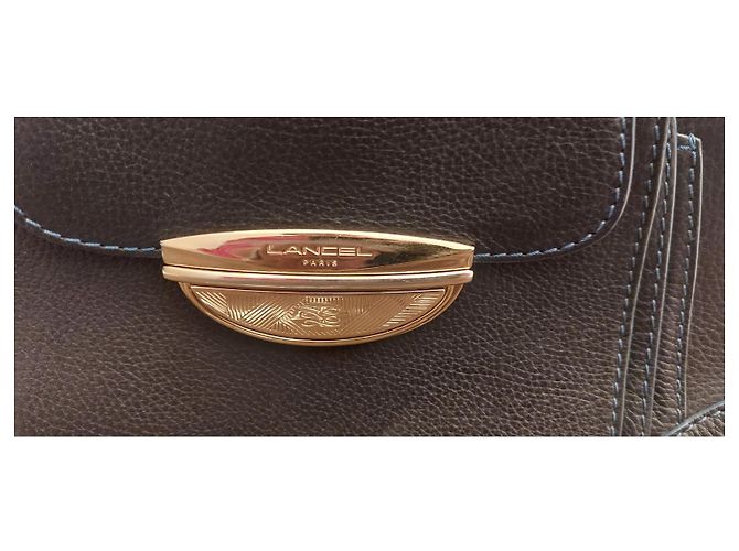 Borsa a mano Lancel Adjani in pelle martellata blu scuro Blu navy - vista 2