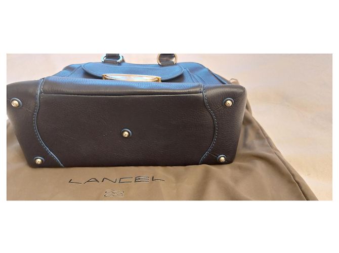 Borsa a mano Lancel Adjani in pelle martellata blu scuro Blu navy - vista 4