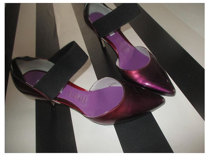 Décolleté Vic Matié in vernice rosso scuro Bordò - vista 3