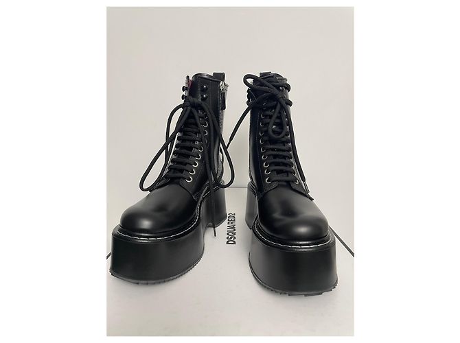 Botines Berlin de cuero negro Dsquared2 - vista 2