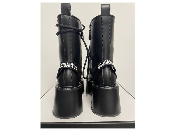 Botines Berlin de cuero negro Dsquared2 - vista 3