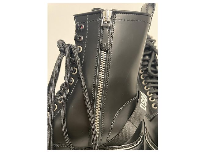 Botines Berlin de cuero negro Dsquared2 - vista 4